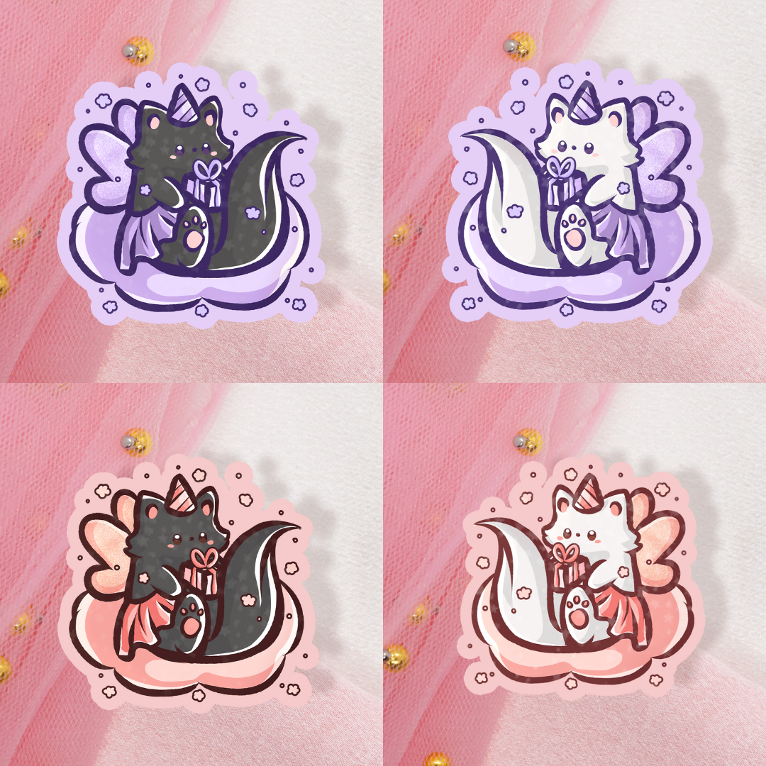 Cute Animal Holo Sticker Fairy Cats