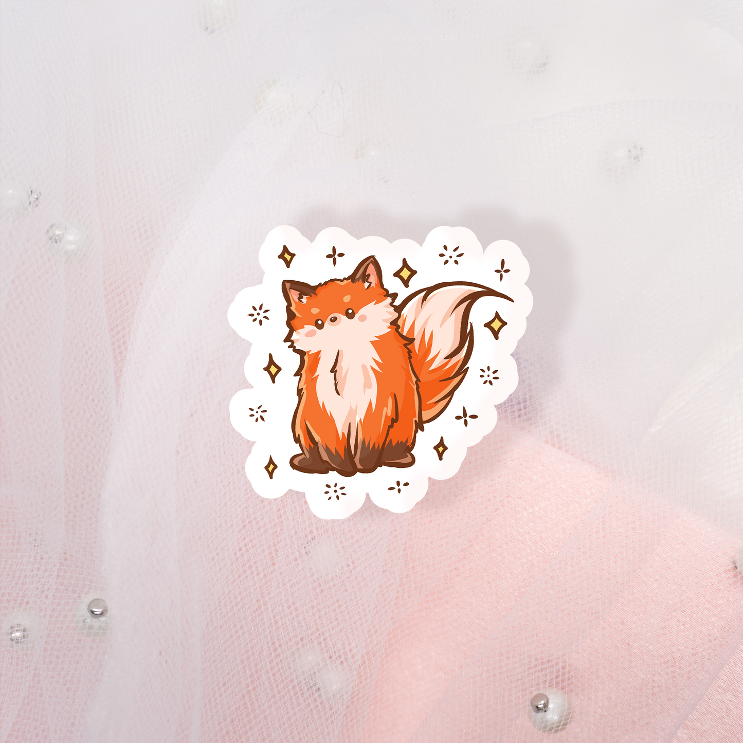 Cute Foxes Matt Sticker Envelope