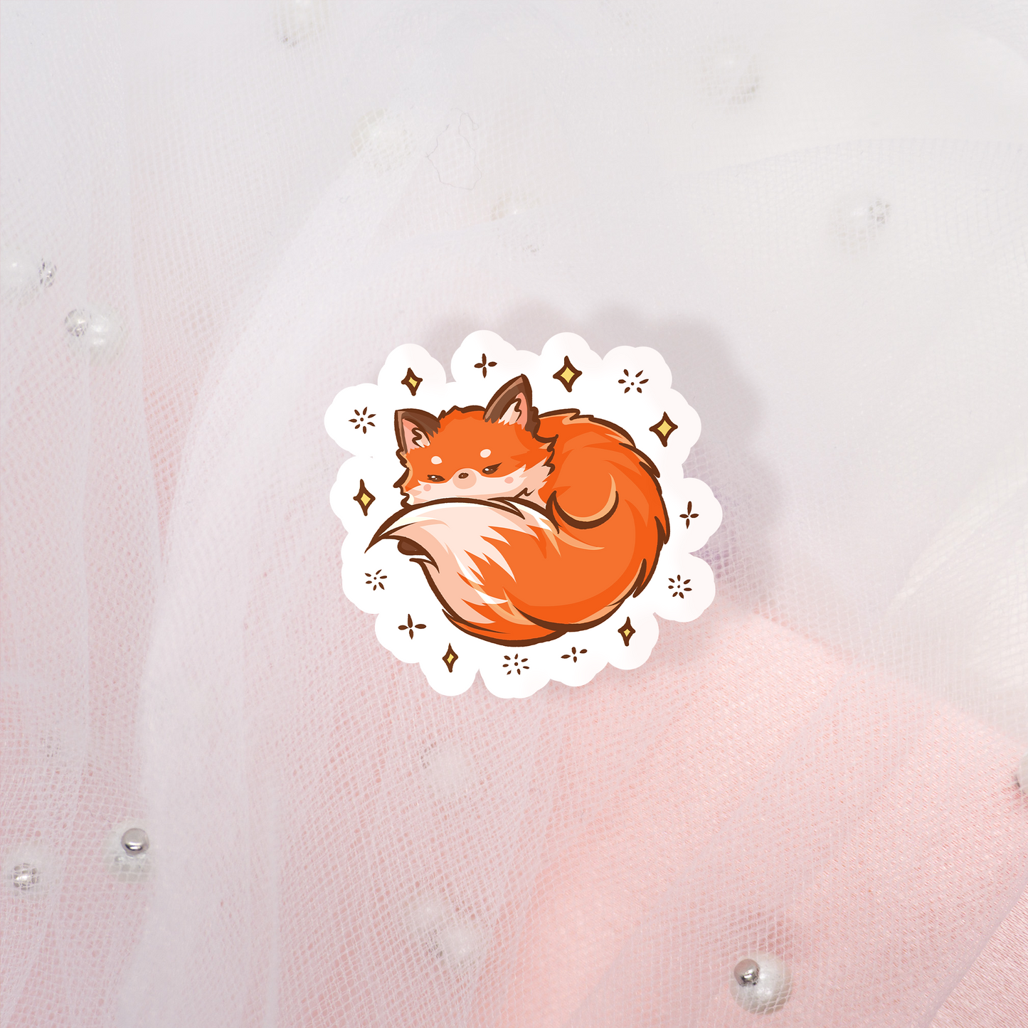 Cute Foxes Matt Sticker Envelope