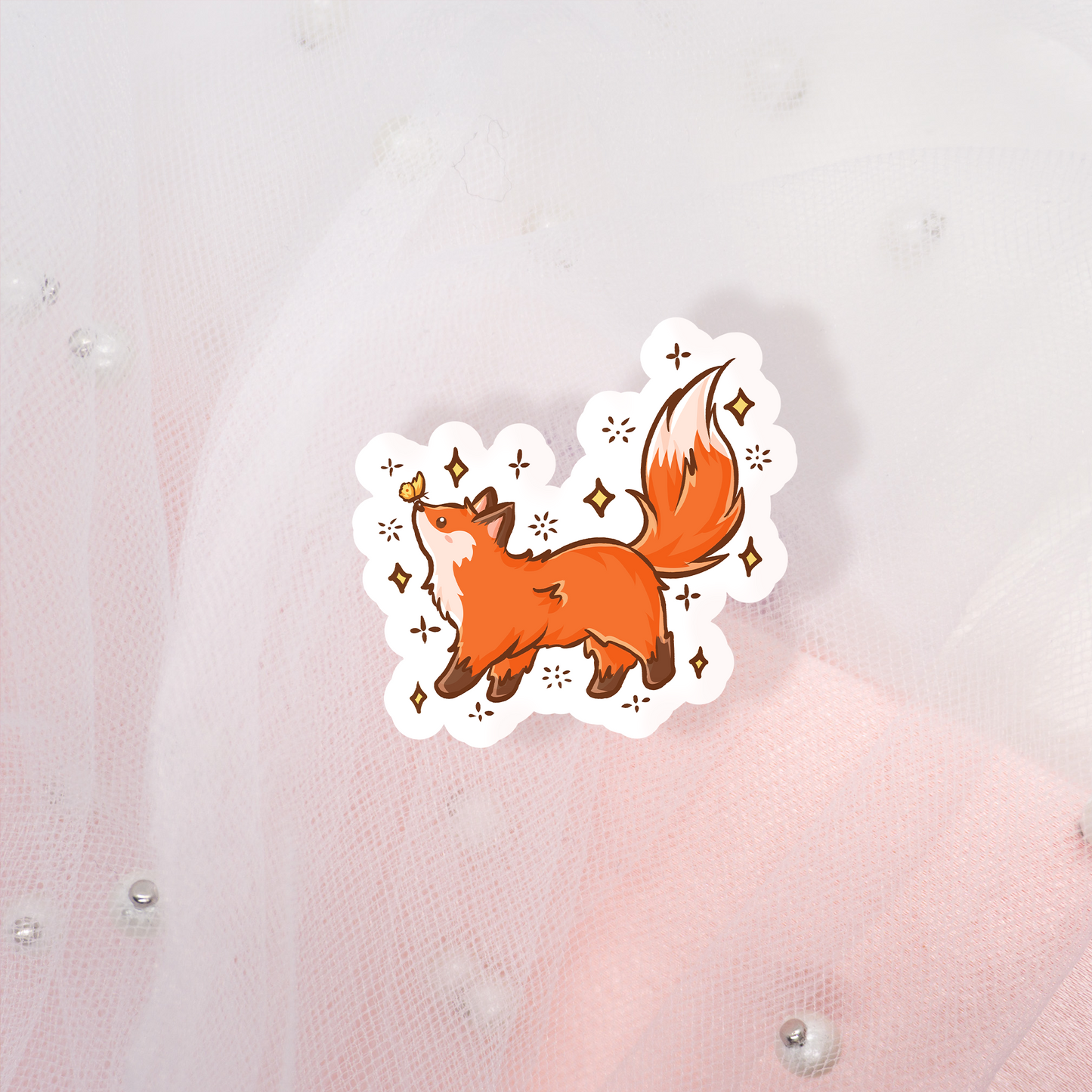 Cute Foxes Matt Sticker Envelope