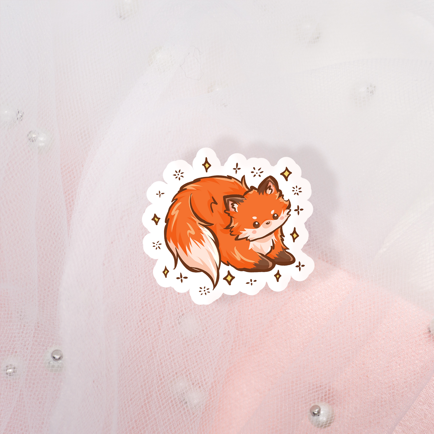 Cute Foxes Matt Sticker Envelope