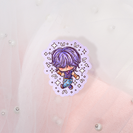 Anime K-Pop Boy Glitter Stickers