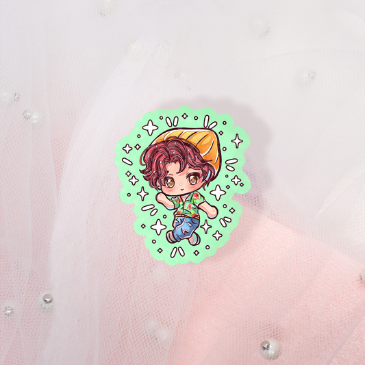 Anime K-Pop Boy Glitter Stickers