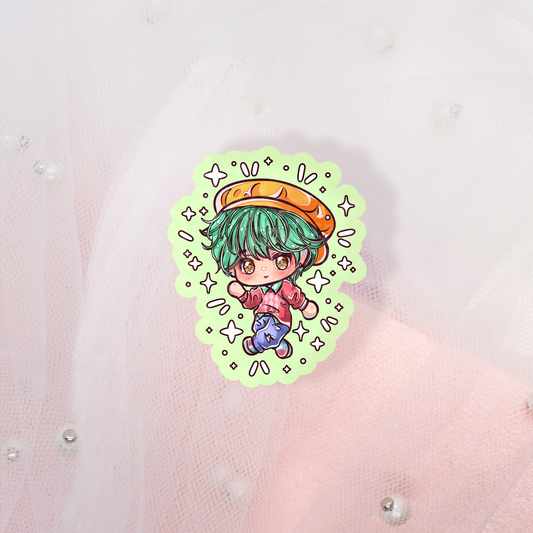 Anime K-Pop Boy Glitter Stickers