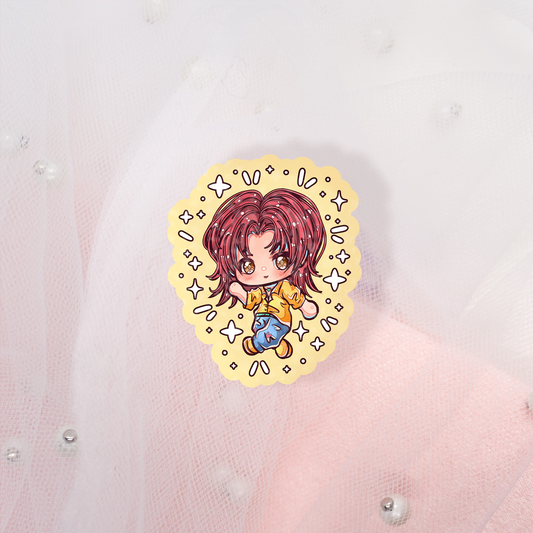 Anime K-Pop Boy Glitter Stickers