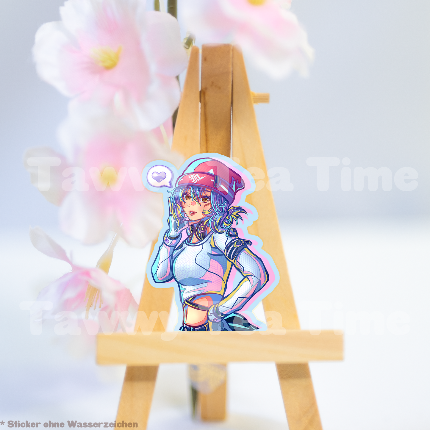 Cute Anime Holo Sticker Girly