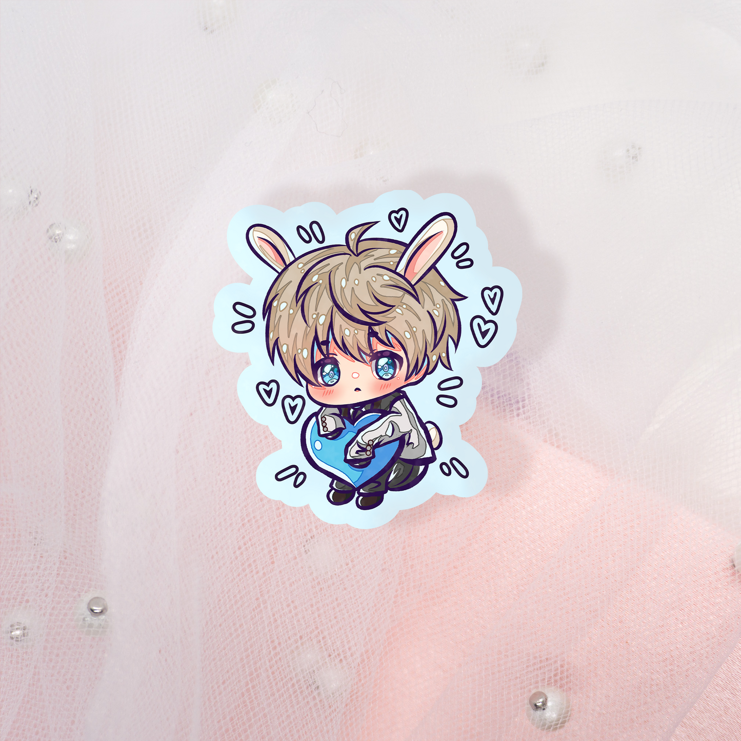 Cute Anime Glitter Sticker Xavier