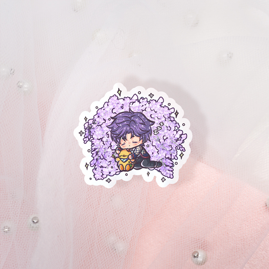 Cute Anime Glitter Wisteria Flower Prince Sticker