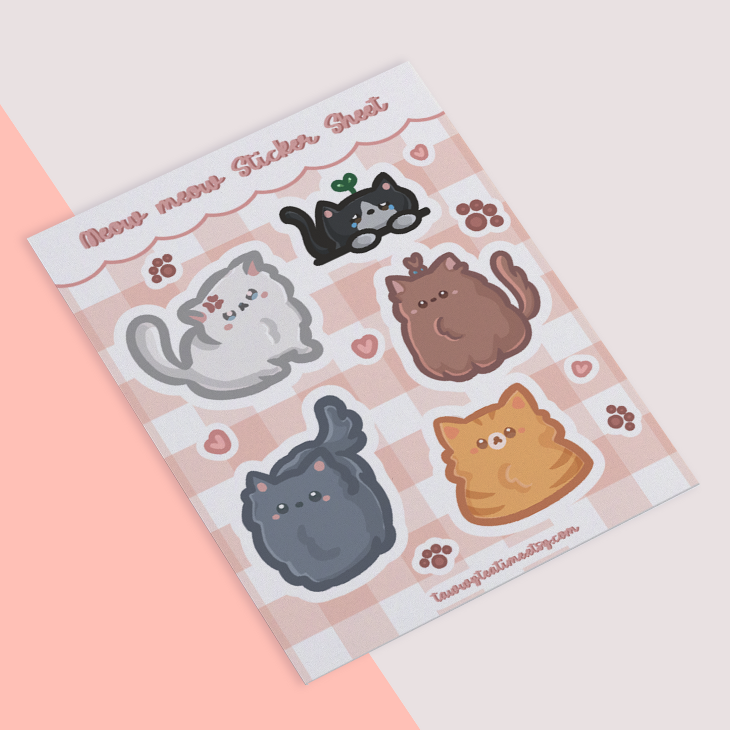 Meow meow cat Sticker Sheet