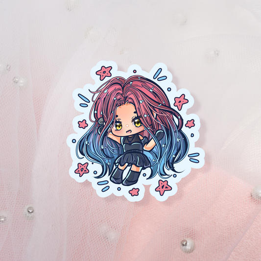 Cute Anime Glitter Stage Chibi Sticker