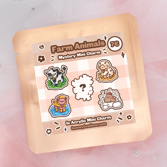 Kawaii Mystery Mini Farm Animals Acrylic Schlüsselanhänger Charm