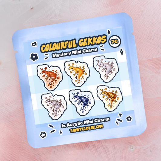 Kawaii Mystery Mini Colourful Gekkos Acrylic Schlüsselanhänger Charm