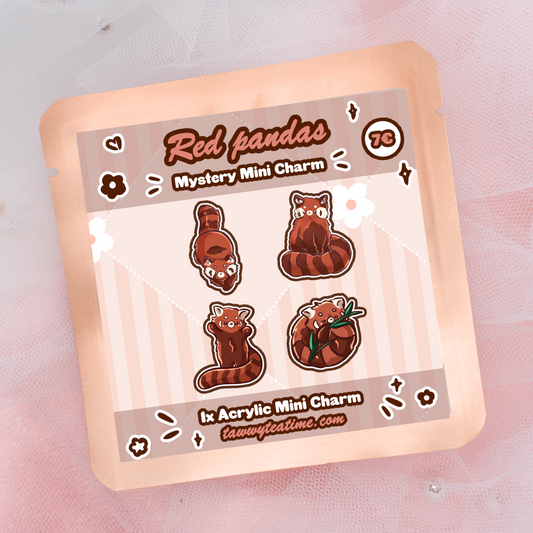 Kawaii Mystery Red pandas Acrylic Schlüsselanhänger Charm