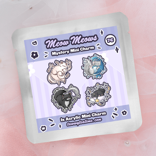 Kawaii Mystery Meow Meows Acrylic Schlüsselanhänger Charm