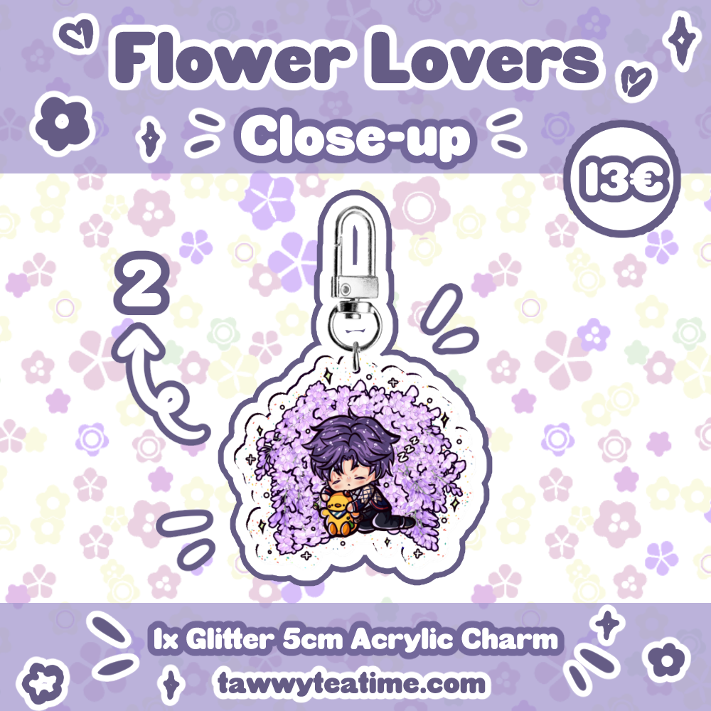 Anime Flower Lovers Glitter Charm