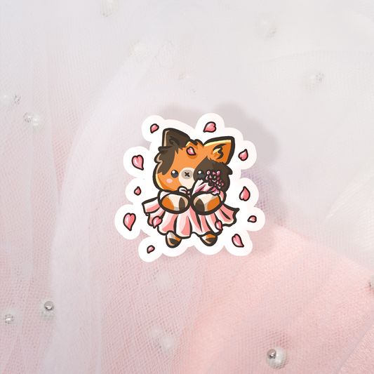 Cute Animal Sticker Baby Flower Calico Cat