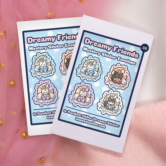 Cute Dreamy Friends Glitter Sticker Envelope