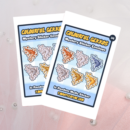 Colourful Gekkos Sticker Umschlag