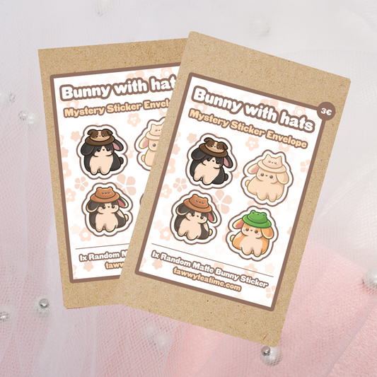 Bunny with hats Sticker Umschlag