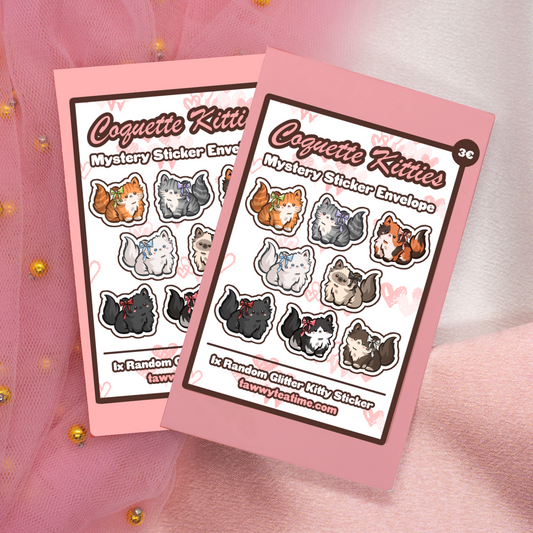 Coquette Kitties Glitter Sticker Umschlag