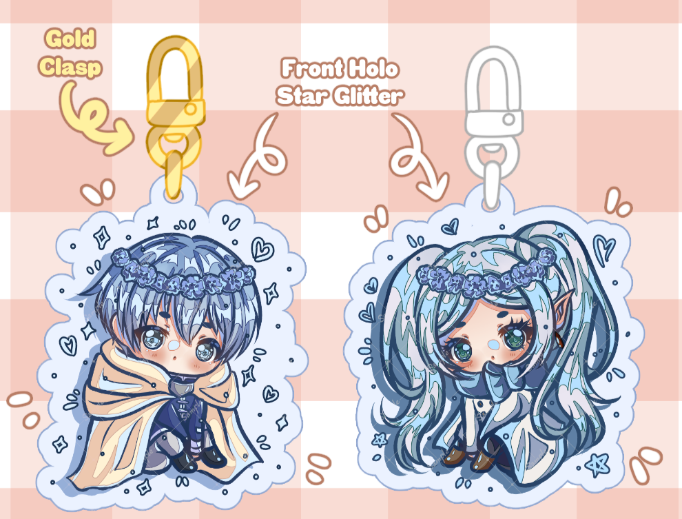 [PRE-ORDER] Star-Holo Frieren and Himmel Couple Set Charm