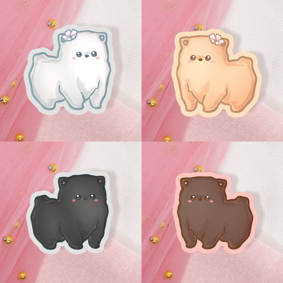 Cute Animal Sticker Pom Puppies