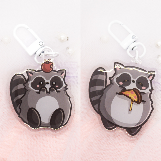 Kawaii raccoon keychain