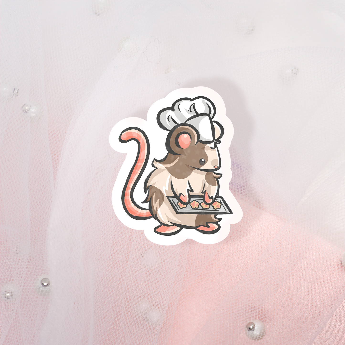 Cute Animal Sticker Winter Chef Rat