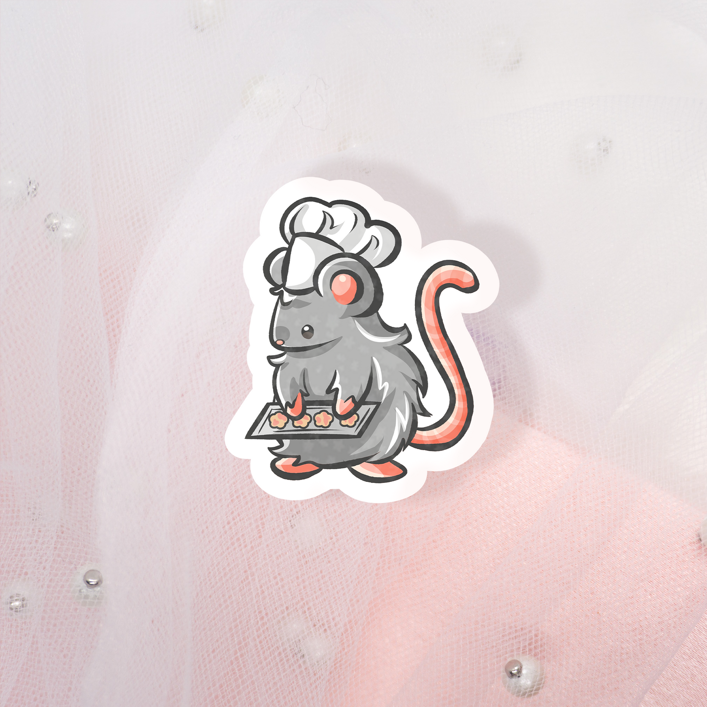 Cute Animal Sticker Winter Chef Rat