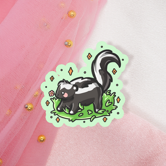 Cute Animal Sticker Skunk with Flower | Skunk