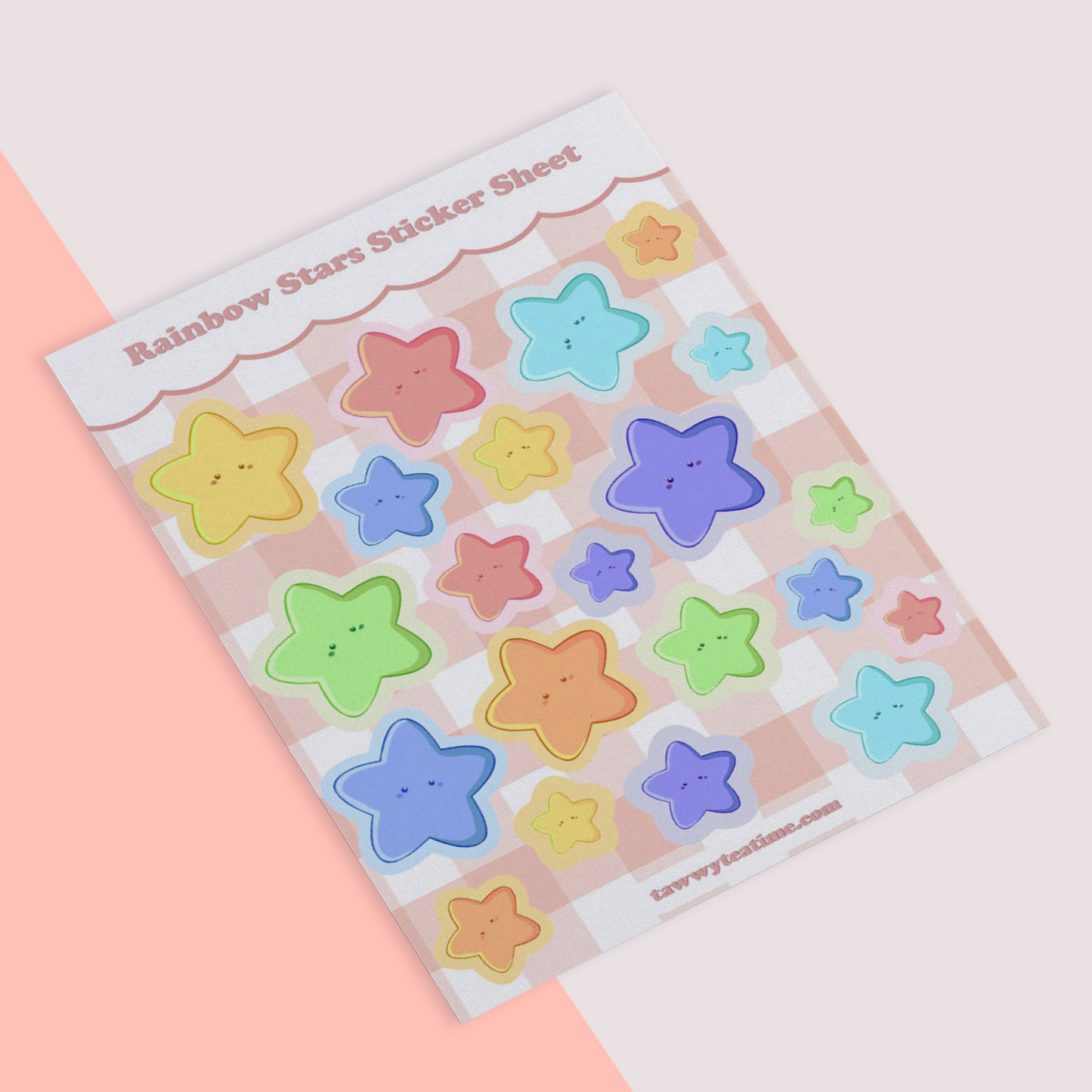 Holo Rainbow Stars Sticker Sheet