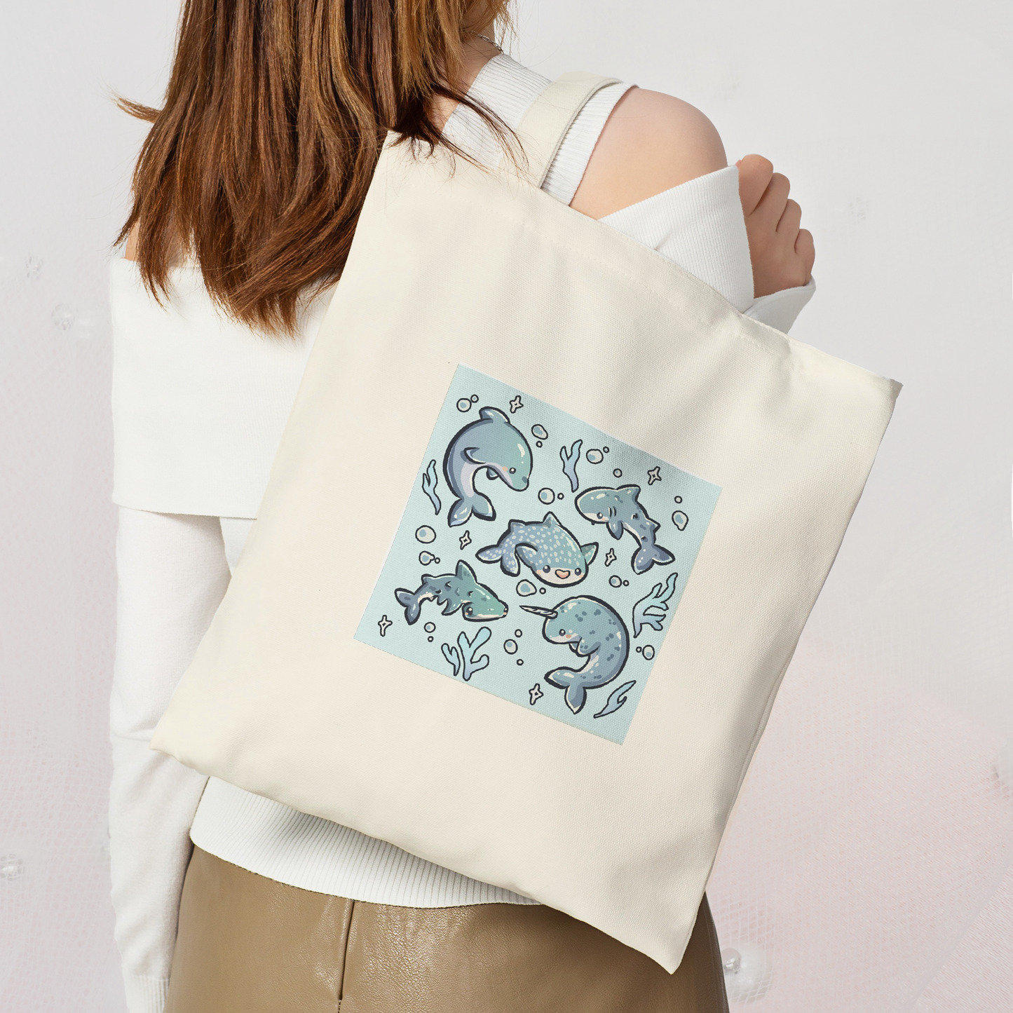 Kawaii Blue Buddies Tote Bag