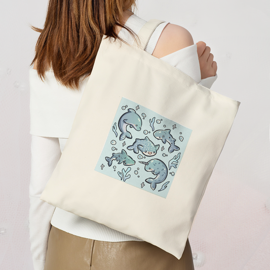 Kawaii Blue Buddies Tote Bag