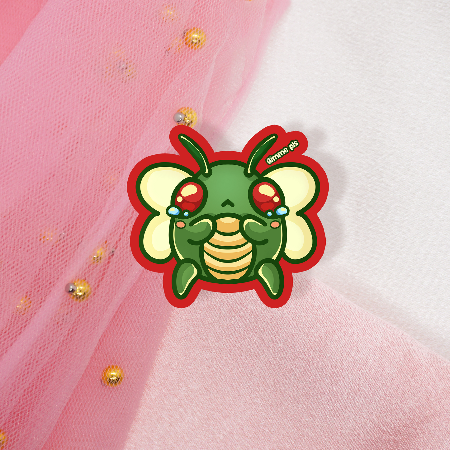 Cute Animal Sticker Yippie Bug mit Schaufel