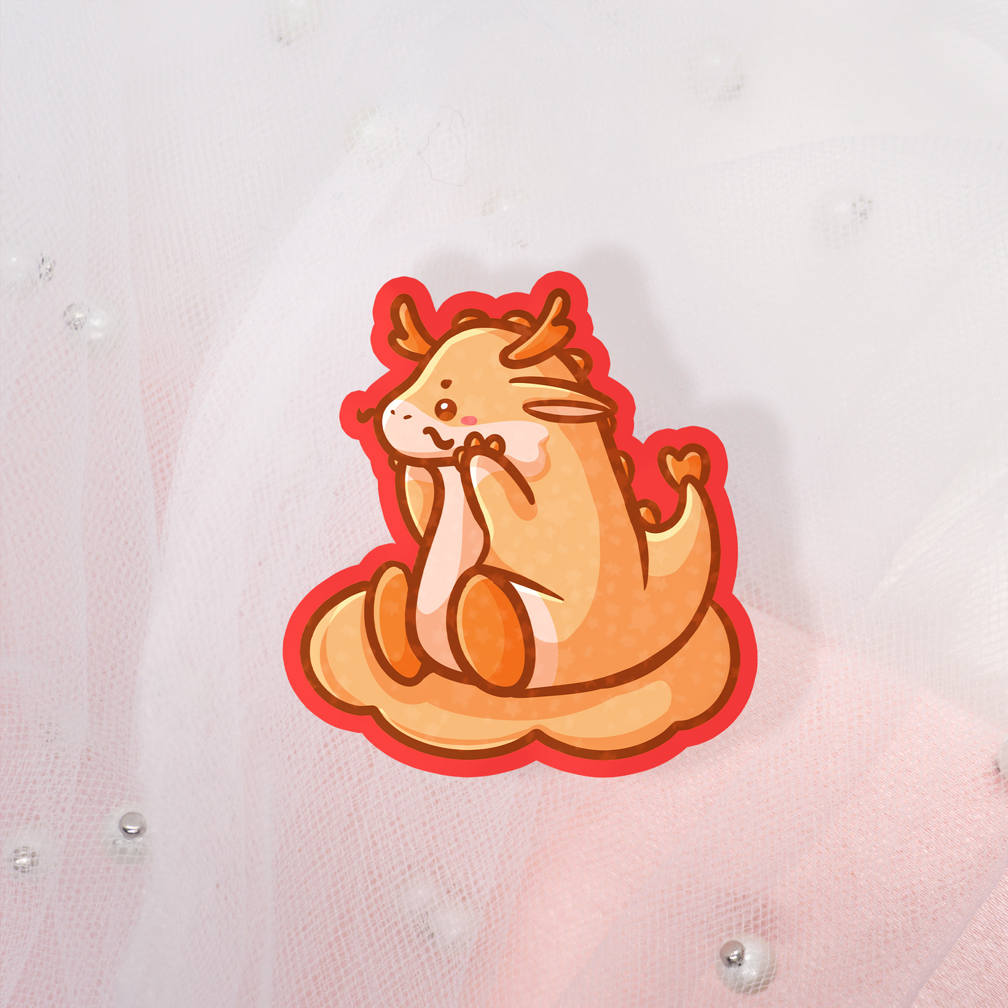 Cute Year of the Dragon Glitter Sticker Umschlag