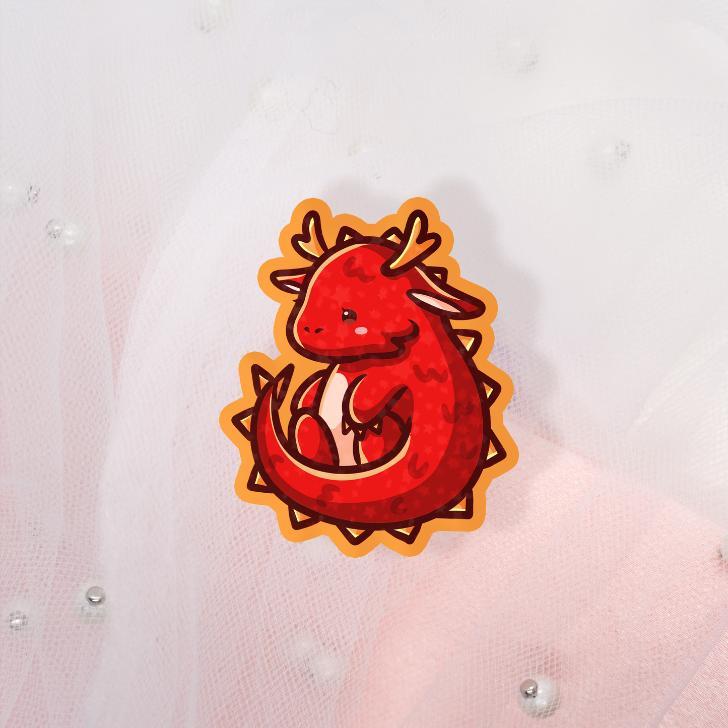 Cute Year of the Dragon Glitter Sticker Umschlag