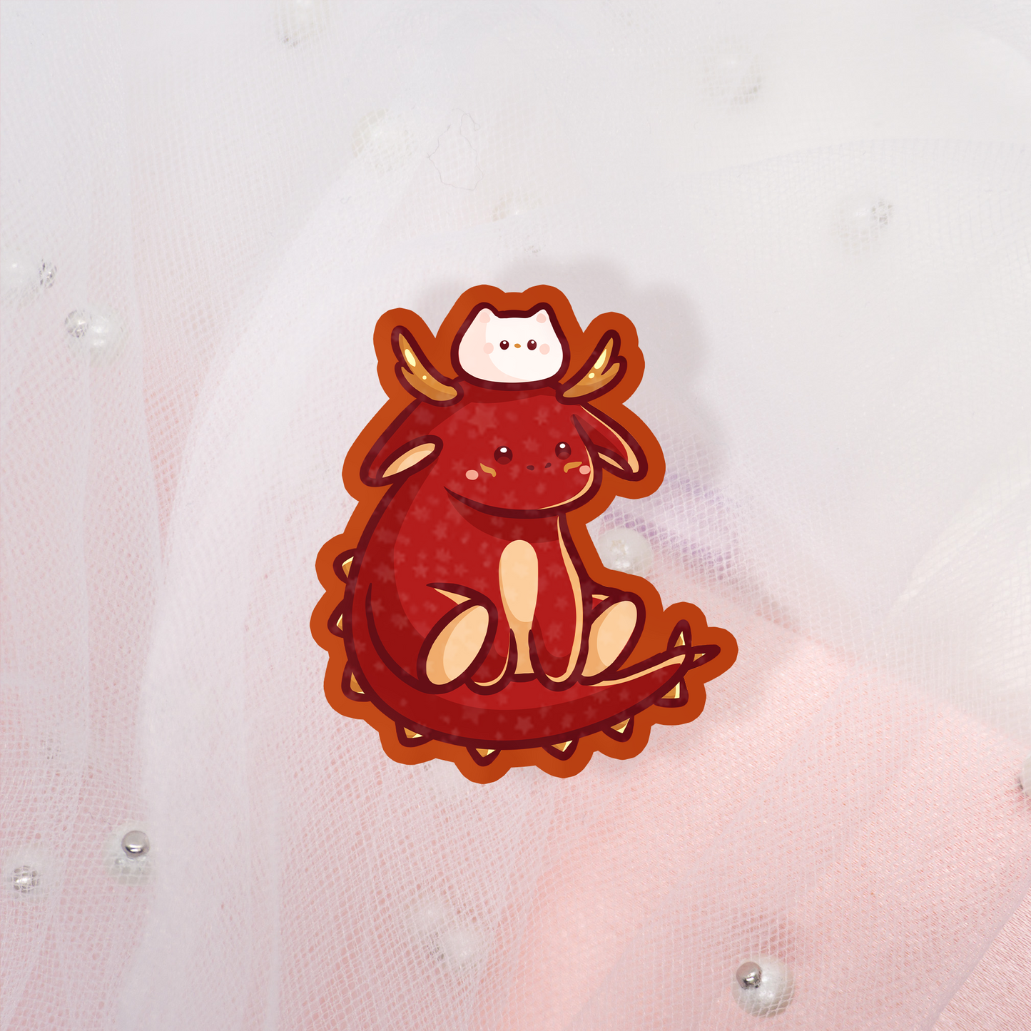 Cute Year of the Dragon Glitter Sticker Umschlag